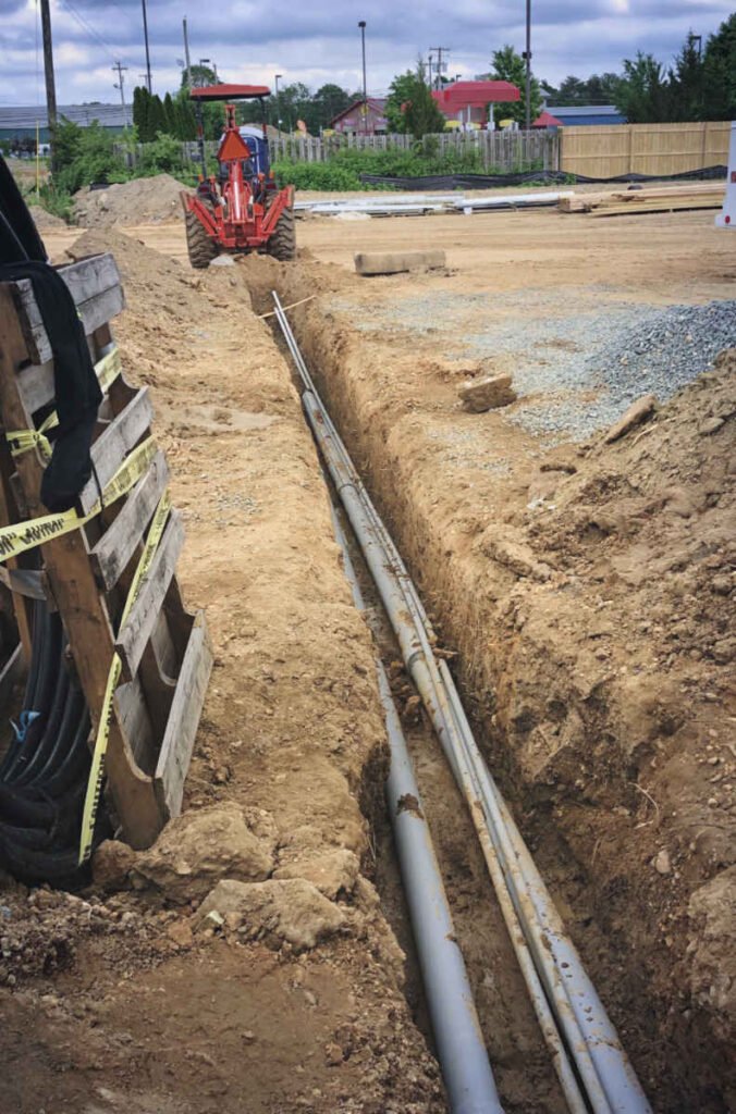 Electrical Conduit in a trench Photo of Electrical Conduit in a trench